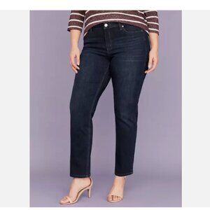 Lane Bryant Super Stretch Straight Leg Jeans Size 12(33x30)Dark Wash Medium Rise